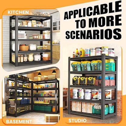 Heavy Duty Garage Shelving, Metal Storage Shelves, 5 Tier Adjustable Storage - Image 6