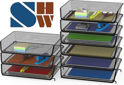 Simple Houseware Stackable Wide Entry Desk File Document Letter Tray Organizer - Image 2