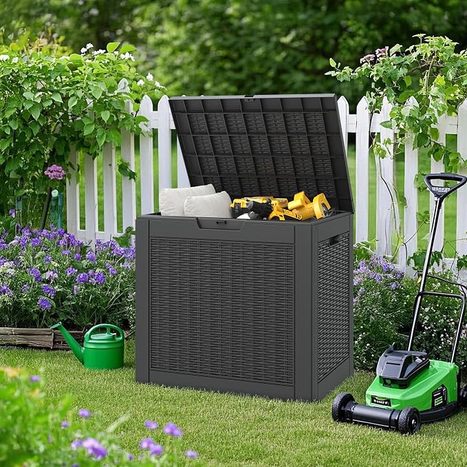 Bifanuo 35 Gallon Waterproof Outdoor Deck Box W/Locking Hole, Organizer Storage - Image 5