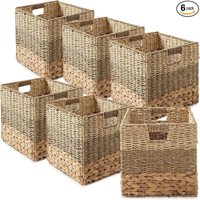 Casafield 13" x 13" Mixed Weave Storage Baskets, Natural by Casafield