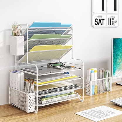Simple Trending 7 Tier Desk File Organizer, Letter Tray Paper Organizer - Image 2