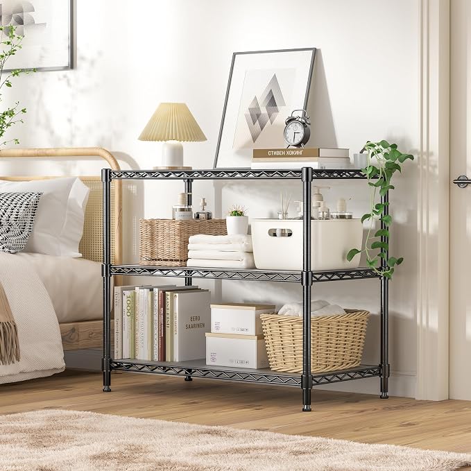 3-Shelf Adjustable Storage Shelves Metal Shelving Unit Heavy Duty Wire Rack - Image 2