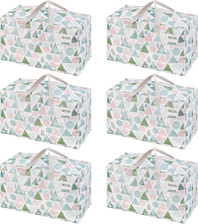 VENO 6 Pack Moving Bags and Large Christmas Decoration Storage Bins by Veno