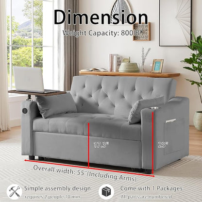 hansones 3-in-1 Convertible Sleeper Sofa Bed, Pullout Couch - Image 3