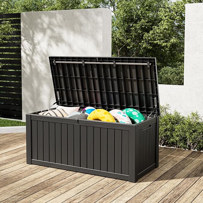 120 Gallon Outdoor Storage Box, Resin Deck Boxes Outdoor Waterproof - Image 7