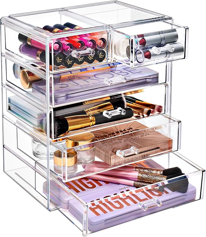 Sorbus Acrylic Makeup Organizer Set, 6-Drawer Vanity & Countertop Cosmetic by Sorbus