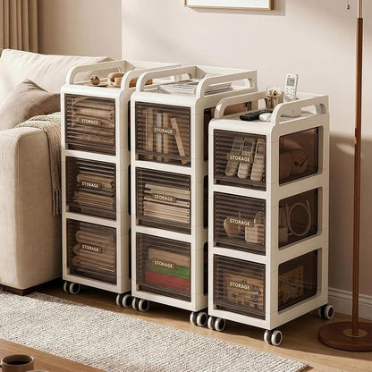 Bathroom Storage with Drawers, 11.8" Wide Slim Storage Cabinet | Freestanding - Image 7