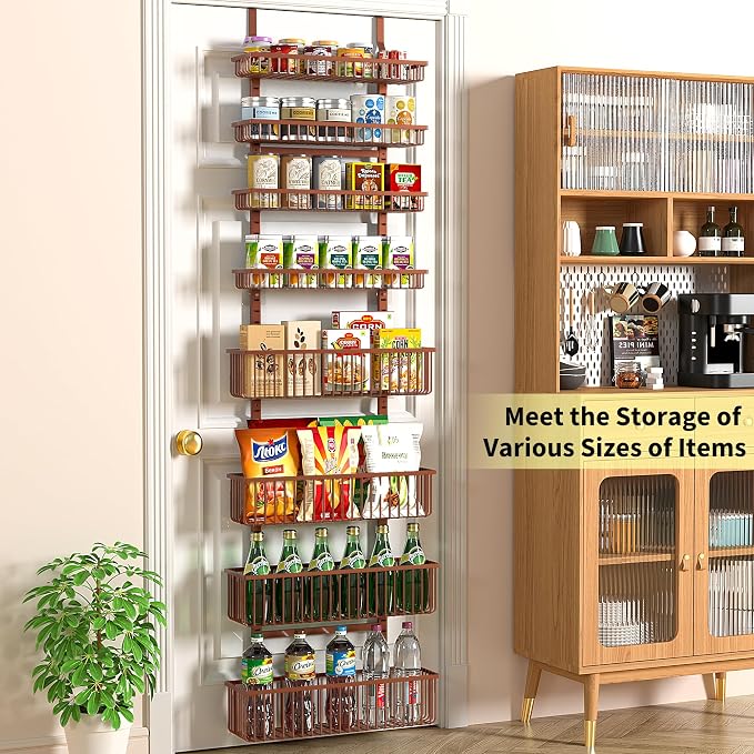 Moforoco Over The Door Pantry Organizer, Pantry Door Organizer Shelves - Image 4