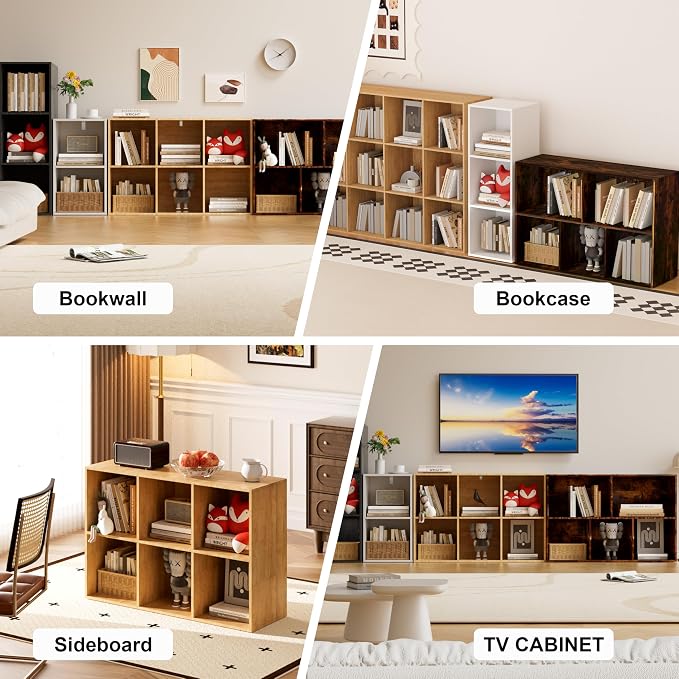 Book Shelf, Wooden Cube Storage Organizer - Image 7