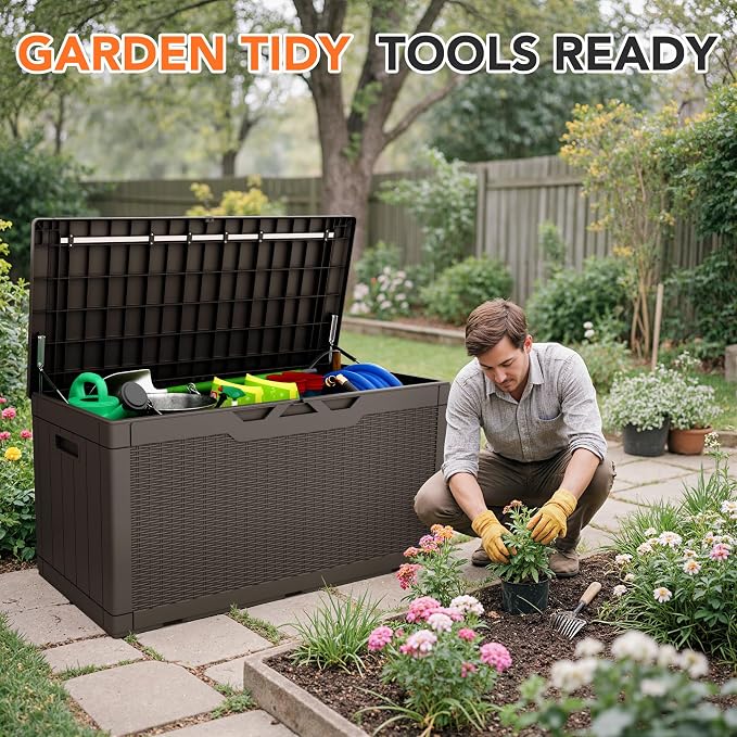 105 Gallon Deck Box Outdoor Indoor Waterproof Storage Box - Image 4