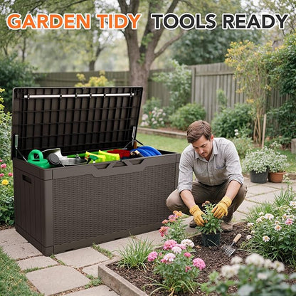 105 Gallon Deck Box Outdoor Indoor Waterproof Storage Box - Image 4