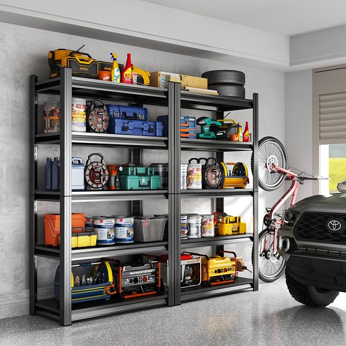 5Tier Garage Metal Shelving, 3020 lbs Storage Shelves Heavy-Duty, Double-Layer - Image 6