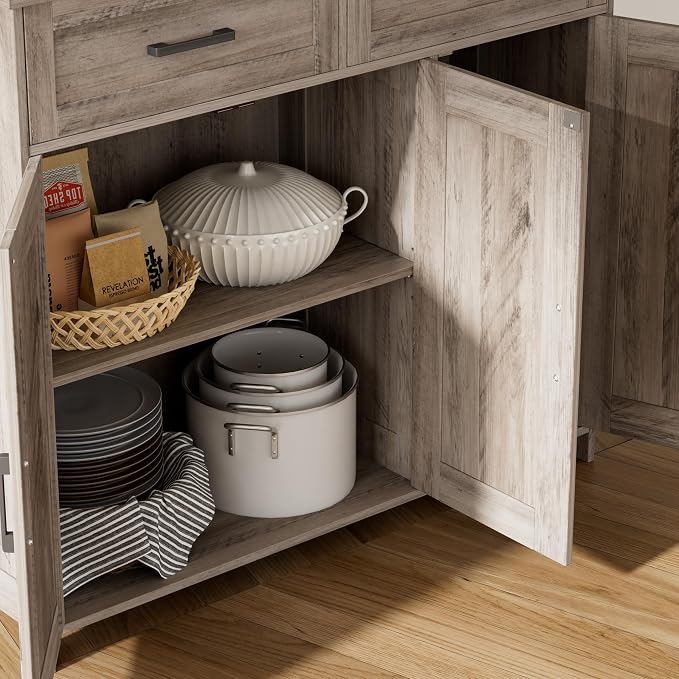 Homhedy Sideboard Buffet Cabinet, Coffee Bar Storage Cabinet - Image 9