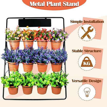 Sunnyglade 3-Tier Metal Plant Stand Rack Multiple Flower Pot Holder Shelf - Image 5