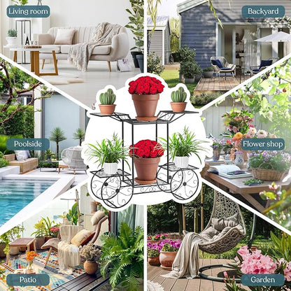 Sorbus® Garden Cart Stand & Flower Pot Plant Holder Display Rack, 6 Tiers - Image 7