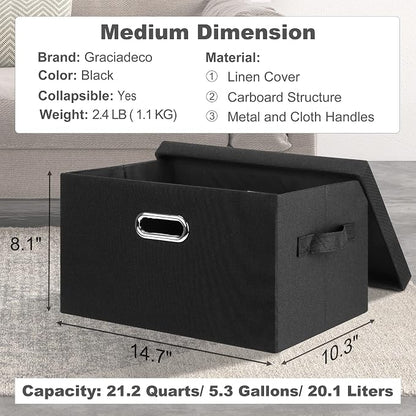 Medium 15" 21 Quart Collapsible Stackable Storage Bins - Image 2