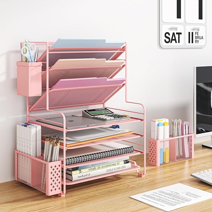 Simple Trending 7 Tier Desk File Organizer, Letter Tray Paper Organizer - Image 2