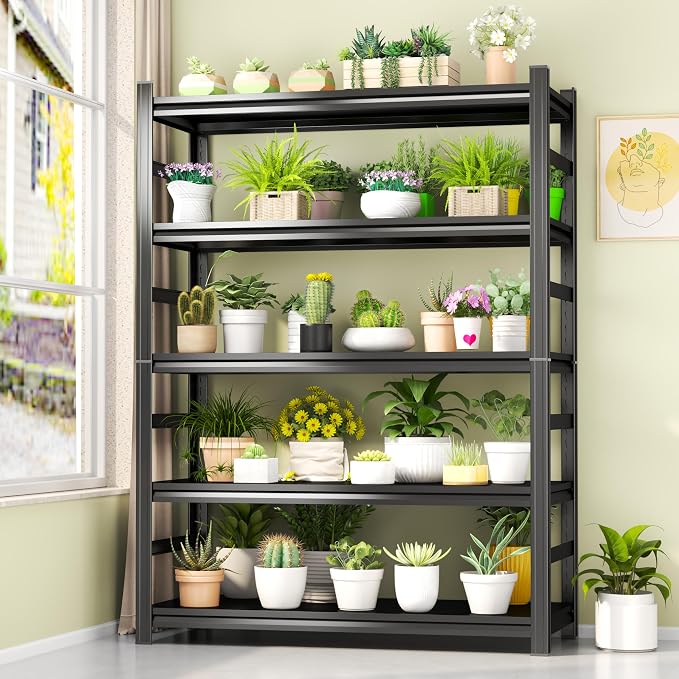 Storage Shelves, Garage Metal Shelving Unit, Adjustable, Double-Layer Column - Image 5