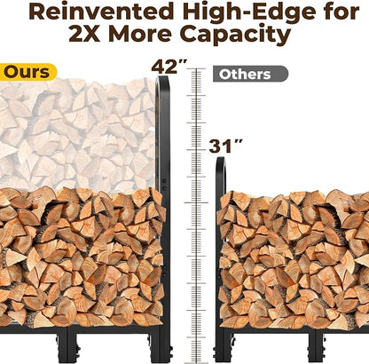 Amagabeli 8ft Firewood Log Rack Outdoor Heavy Duty Logs Holder - Image 7