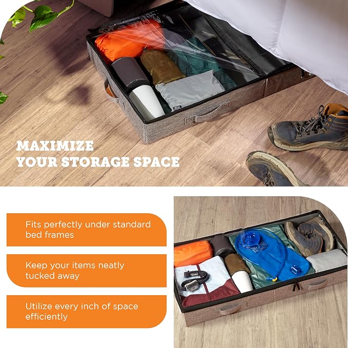 storageLAB Under Bed Storage Containers, Low Profile Underbed Organizers - Image 6