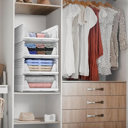Sorbus 4 Pack Folding Closet Shelf Organizer - Image 3