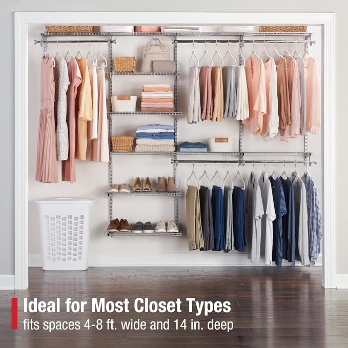 Rubbermaid Configurations Deluxe Custom Closet Kit 4-8 Ft. Adjustable Metal - Image 2