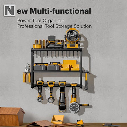 Spampur Power Tool Organizer, 3 Layers 4 Drill Holder Wall Mount | Garage - Image 7
