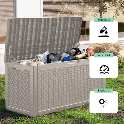 New 100 Gallon Outdoor Storage Box, Resin Deck Boxes Waterproof, Indoor Outdoor - Image 5