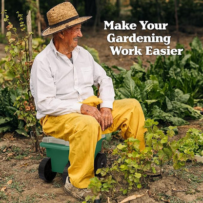 Rolling Garden Cart with Seat - Image 4