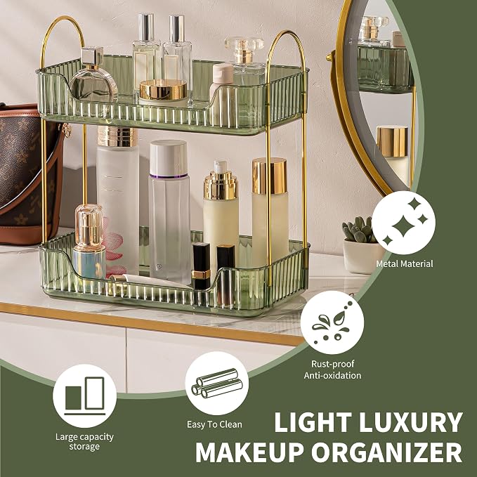 YCIA&DONE Bathroom Organizer Countertop, Makeup Storage, Skincare Cosmetic Tray - Image 4
