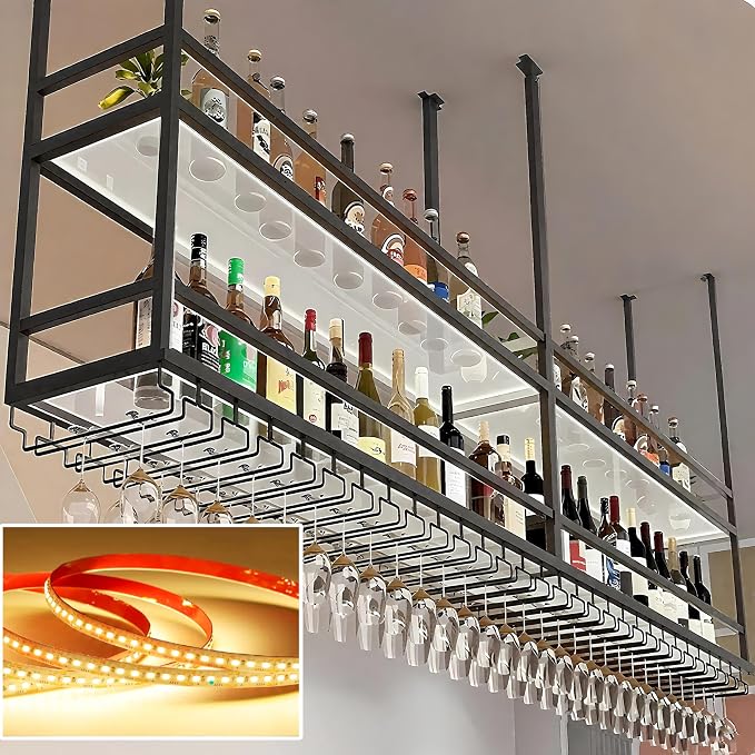 47.2IN Acrylic Ceiling Wine Glass Rack - Image 2