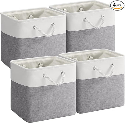 12x12 Inch Foldable Fabric Cube Storage Bins by VQRTEXAStorageBasket