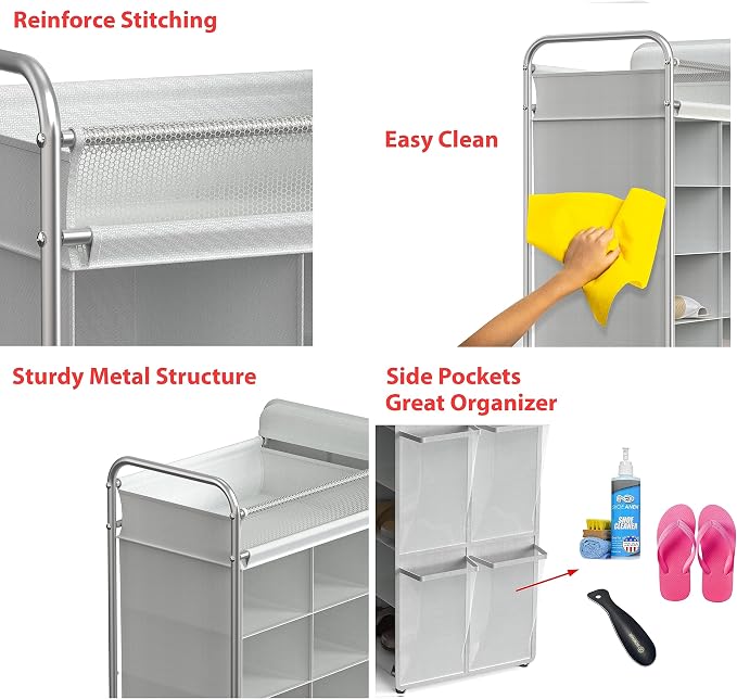 Simple Houseware 16 Cube Shoe Stand Tower Rack 8 Tier - Image 4