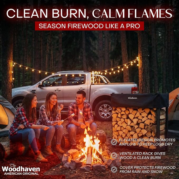 Woodhaven 3-Foot Firewood Rack – American Brand – ⅛ Plus Cord Raised Lumber - Image 5
