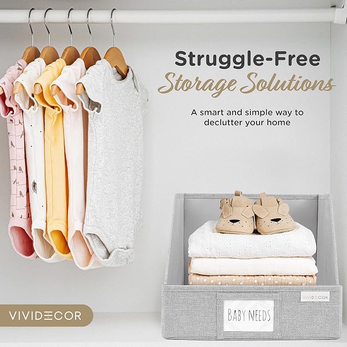 VIVIDECOR Open Front Trapezoid Closet Bins 12x12x10 – Easy Access Shelf - Image 7