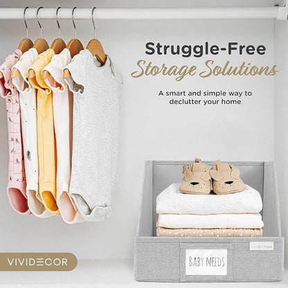 VIVIDECOR Open Front Trapezoid Closet Bins 12x12x10 – Easy Access Shelf - Image 7