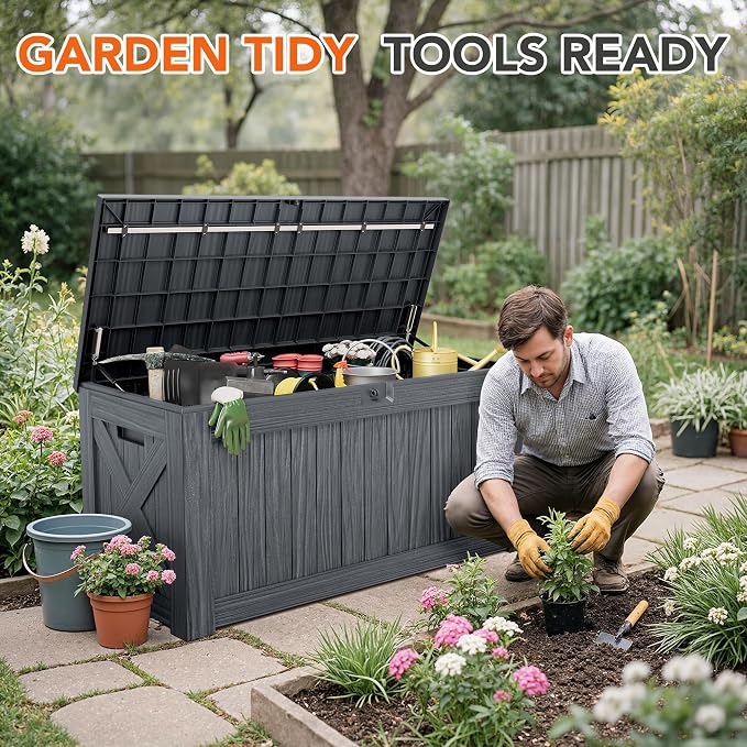 130 Gallon Deck Box Outdoor Indoor Waterproof Storage Box - Image 5
