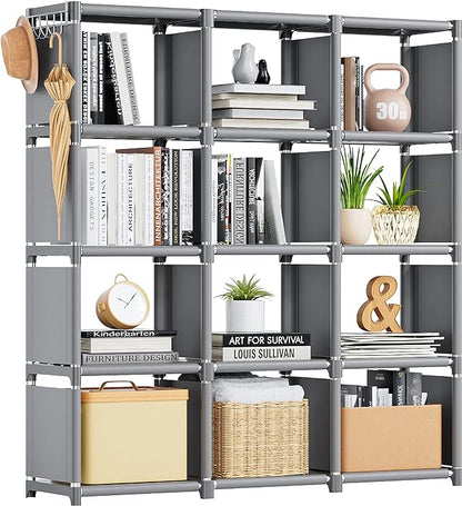 Mavivegue Book Shelf, 12 Cube Storage Organizer, DIY Bookcase, Metal Cube by Mavivegue