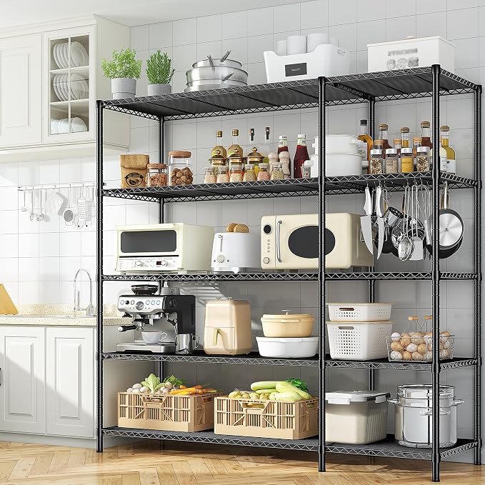 70.8H Wire Shelving Rack, 5Tier Metal Shelving Unit, 1400LBS Heavy Duty Storage - Image 7