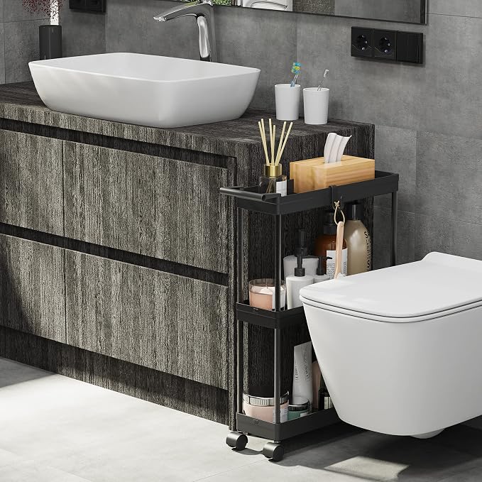 Simple Houseware 3-Tier Slim/Narrow Storage Cart - Image 5