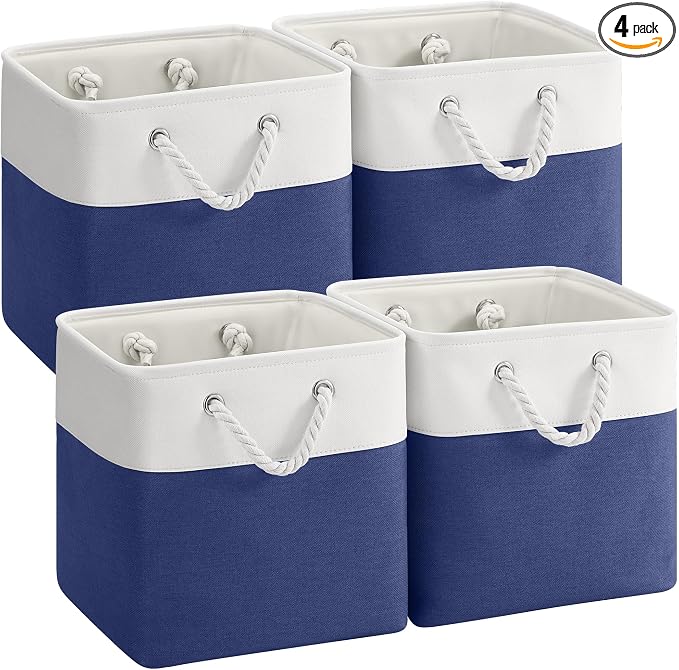 12x12 Inch Foldable Fabric Cube Storage Bins by VQRTEXAStorageBasket