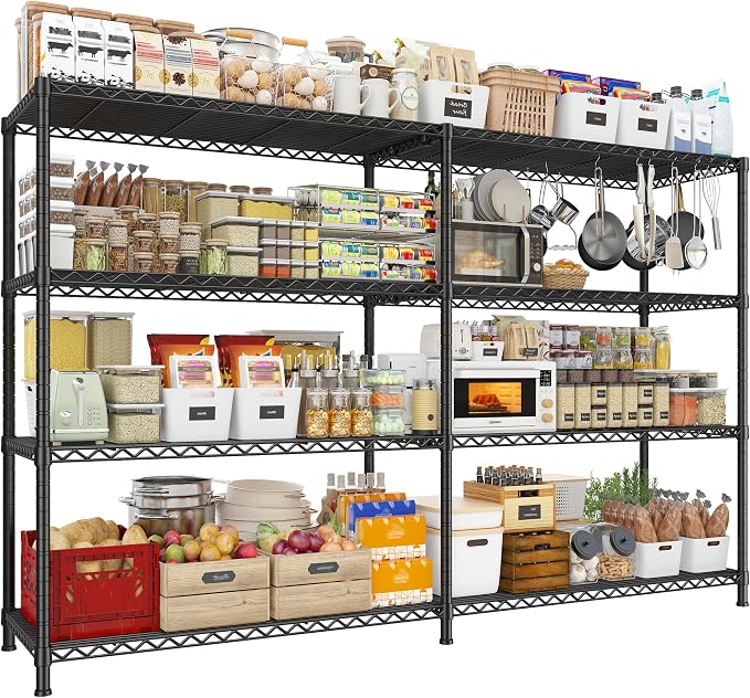 REIBII 72.8" W Storage Shelves Load 1500LBS, 4 Tier Metal Shelving Unit Wire by REIBII