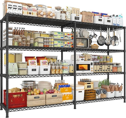 REIBII 72.8" W Storage Shelves Load 1500LBS, 4 Tier Metal Shelving Unit Wire by REIBII