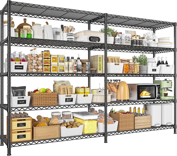 REIBII 73''W Storage Shelves Load 1650 LBS Metal Shelving 5-Tier Wire Shelving by REIBII