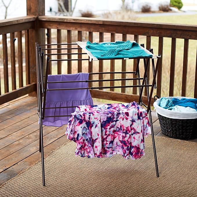Household Essentials 5175 Collapsible Expandable Metal Clothes Drying Rack - Image 3
