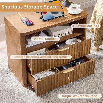 LEYAOYAO 31" Wide Fluted Nightstand - Image 7