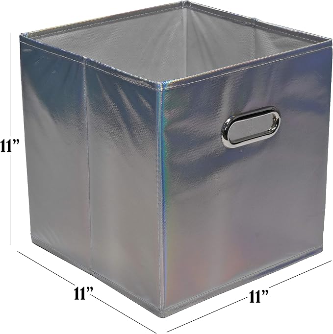 Handy Laundry 6-Pack Foldable Cube Storage Bins – Decorative Collapsible - Image 2