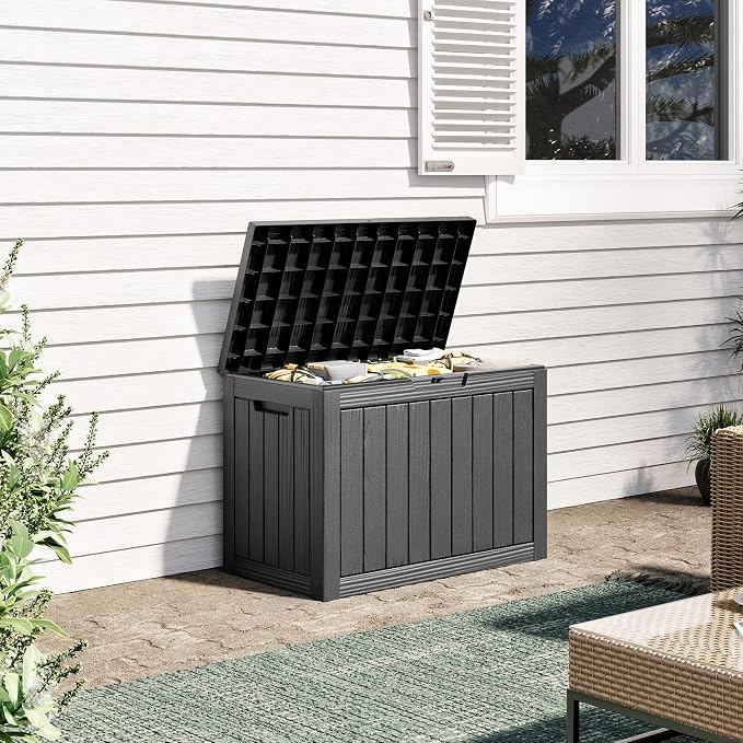 Outdoor Storage Box, Weather-Resistant Resin Deck Box - Image 6