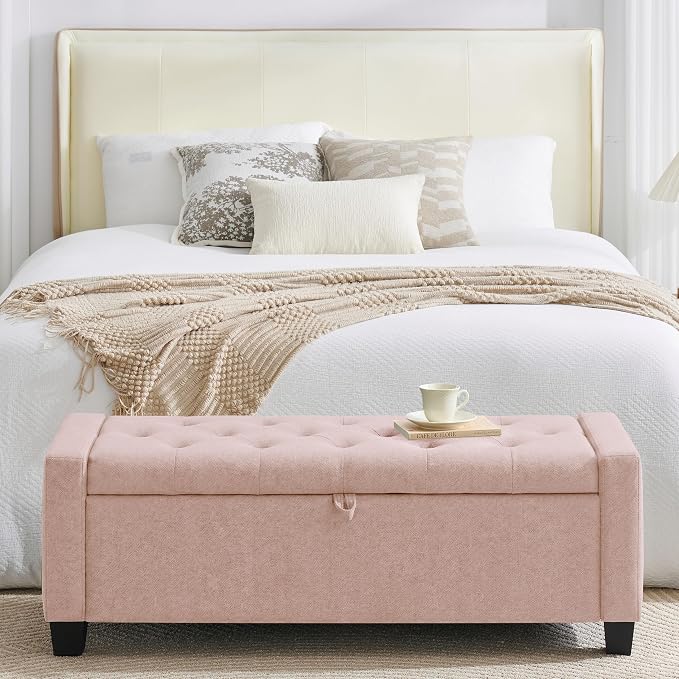 Huatean Home 43" Ottoman with Storage, Upholstered Entryway Bench with Seating - Image 6