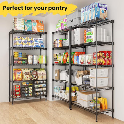 72" H Storage Shelves 5 Tier Wire Shelving - Image 9